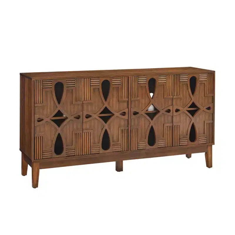 60.5 Credenza moderna, Tavolo credenza buffet, Mobile contenitore console con 4 ante e ripiani regolabili, Mobile credenza buffet per la casa
