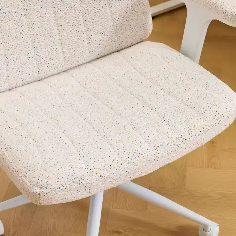 Sedia incrociata con braccioli regolabili a ribalta, Sedia a gambe incrociate con ruote, Sedia da ufficio extra larga, Sedia da scrivania, ciniglia stellata