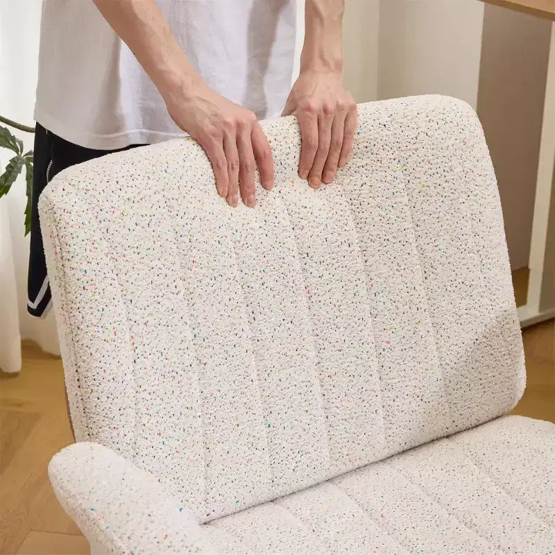 Sedia incrociata con braccioli regolabili a ribalta, Sedia a gambe incrociate con ruote, Sedia da ufficio extra larga, Sedia da scrivania, ciniglia stellata