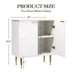 34.5 Mobile Contenitore Madia con 2 Ante Decorative a Rilievo, Credenza Moderna per Cucina, Sala da Pranzo e Soggiorno
