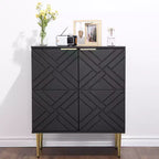 34.5 Mobile Contenitore Madia con 2 Ante Decorative a Rilievo, Credenza Moderna per Cucina, Sala da Pranzo e Soggiorno