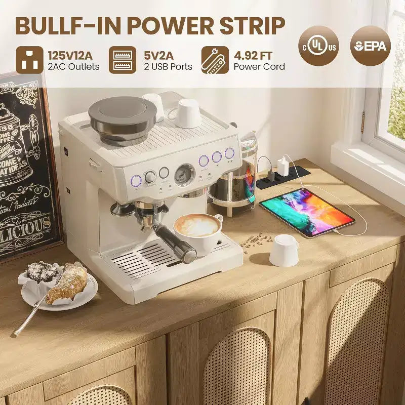 Credenza moderna con vani contenitore, madia da cucina con 4 ante, mobiletto bar con ripiano regolabile per sala da pranzo, soggiorno