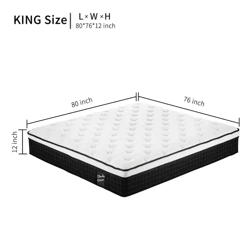 Materasso Ibrido Moderno di 30 cm Fresco in Maglia con Memory Foam per un Sonno Confortevole, Materassi a Rigidità Media