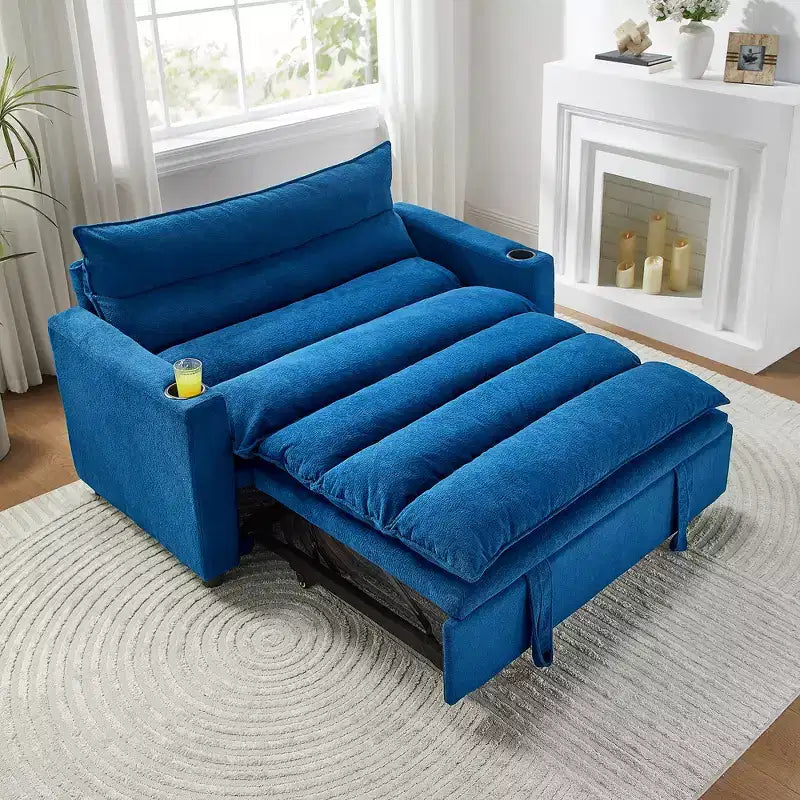 Miel Divanetto Letto Moderno Convertibile Multifunzionale Rivestito in Velluto 121 cm