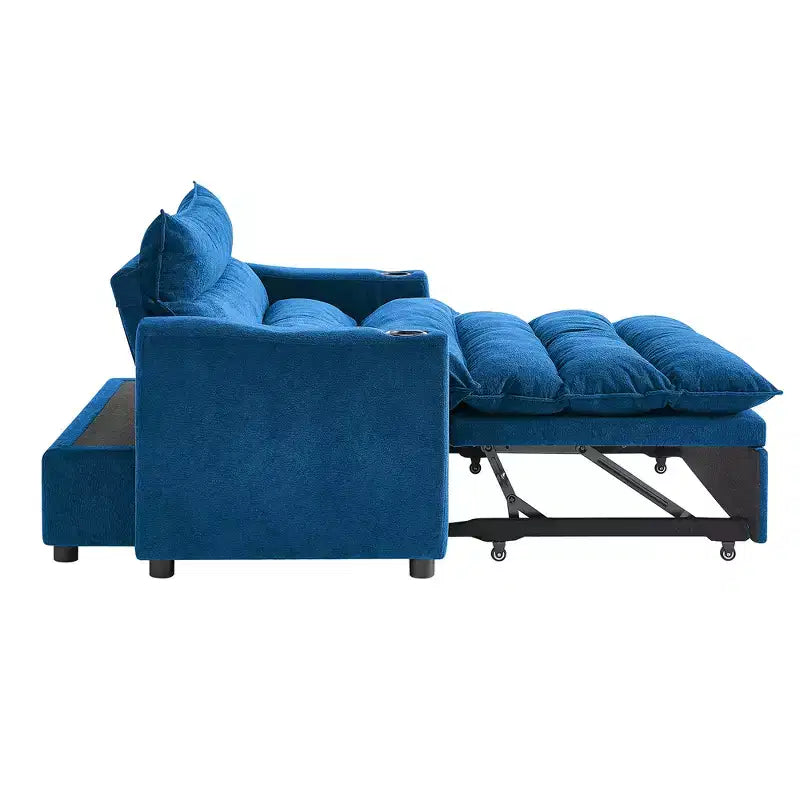 Miel Divanetto Letto Moderno Convertibile Multifunzionale Rivestito in Velluto 121 cm