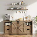 Farmhouse TV Stand for Up to 70 Inch TVs, TV Cabinet Entertainment Center Console Table with Adjustable Shelf Sliding Barn Doors