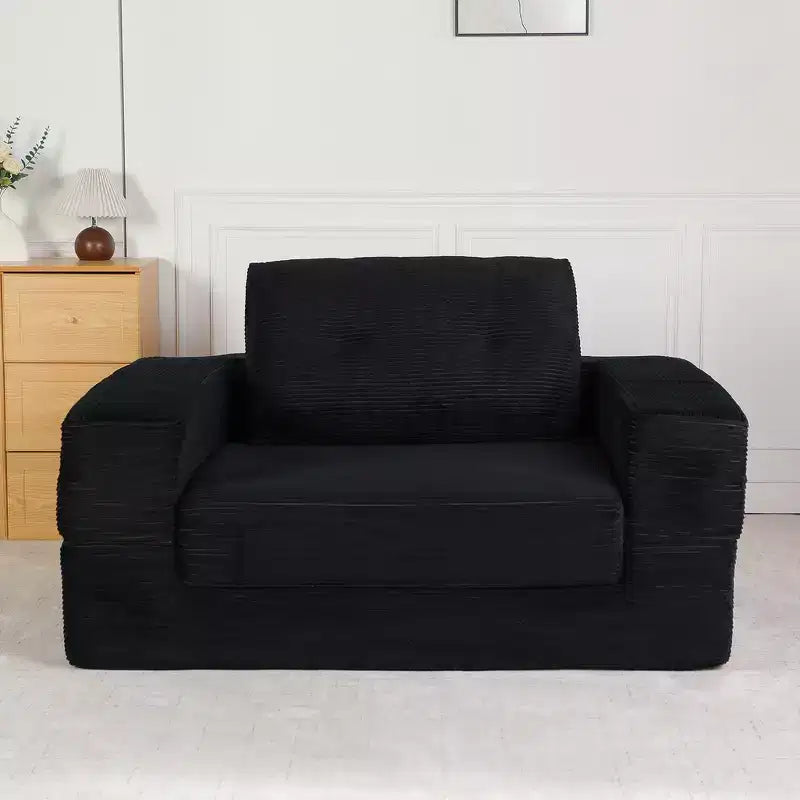 Divano Convertibile Whisen, Divano Letto a Compressione per Umani e Cani, Divano a Terra Moderno in Velluto a Coste con Cuscino, Nessun Montaggio Richiesto