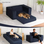 Divano Convertibile, Divano Letto a Compressione per Umani e Cani, Divano a Terra Moderno in Velluto a Coste con Cuscino, Nessun Montaggio Richiesto