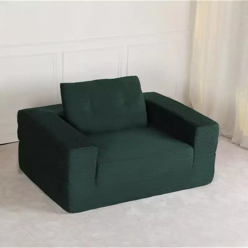 Divano Convertibile Whisen, Divano Letto a Compressione per Umani e Cani, Divano a Terra Moderno in Velluto a Coste con Cuscino, Nessun Montaggio Richiesto