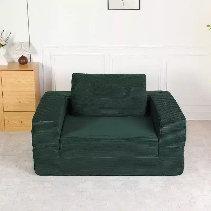 Divano Convertibile Whisen, Divano Letto a Compressione per Umani e Cani, Divano a Terra Moderno in Velluto a Coste con Cuscino, Nessun Montaggio Richiesto