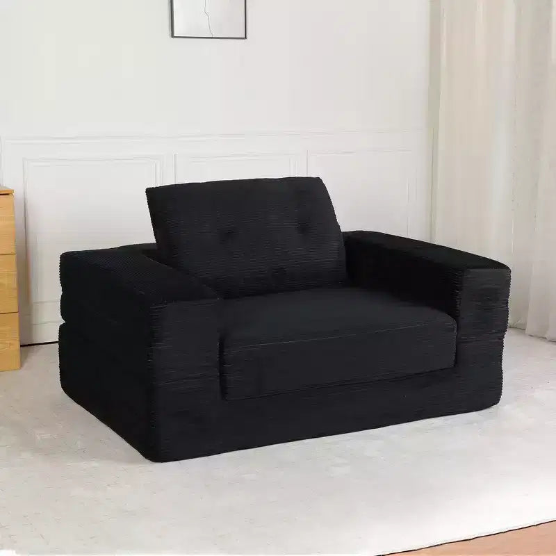 Divano Convertibile Whisen, Divano Letto a Compressione per Umani e Cani, Divano a Terra Moderno in Velluto a Coste con Cuscino, Nessun Montaggio Richiesto