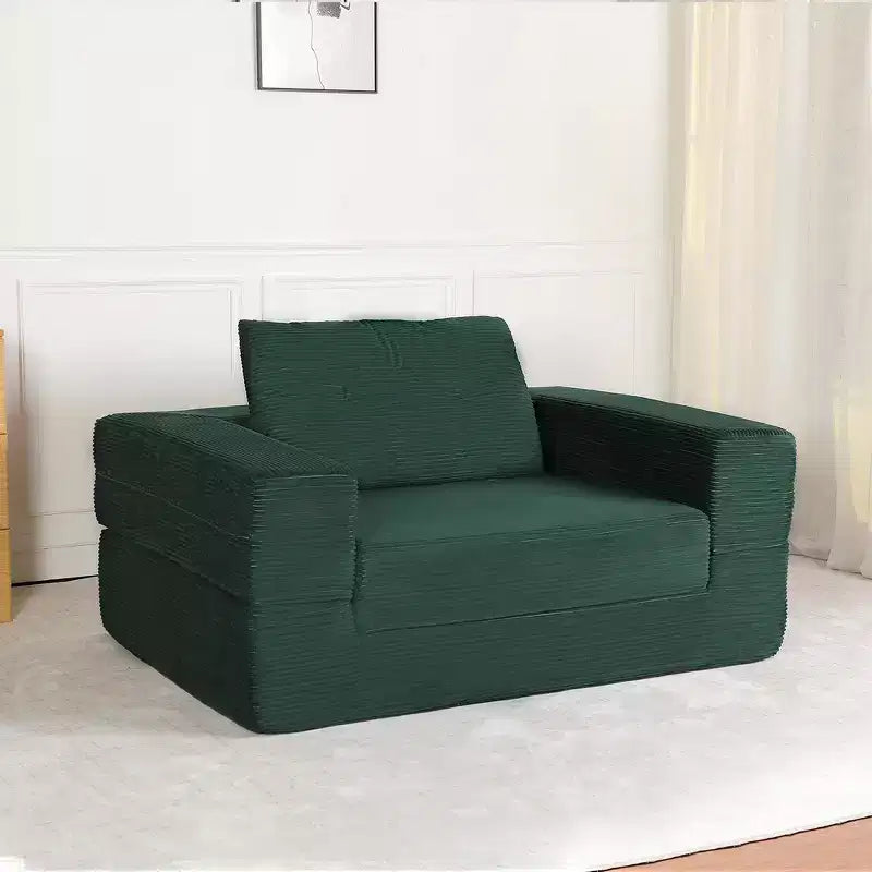 Divano Convertibile Whisen, Divano Letto a Compressione per Umani e Cani, Divano a Terra Moderno in Velluto a Coste con Cuscino, Nessun Montaggio Richiesto