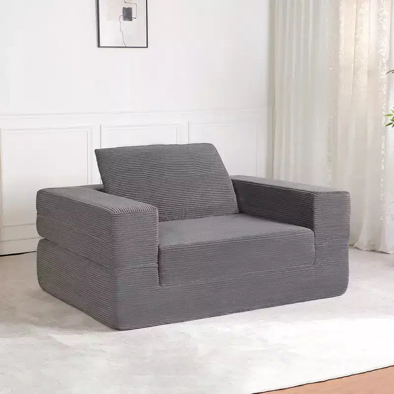 Divano Convertibile Whisen, Divano Letto a Compressione per Umani e Cani, Divano a Terra Moderno in Velluto a Coste con Cuscino, Nessun Montaggio Richiesto