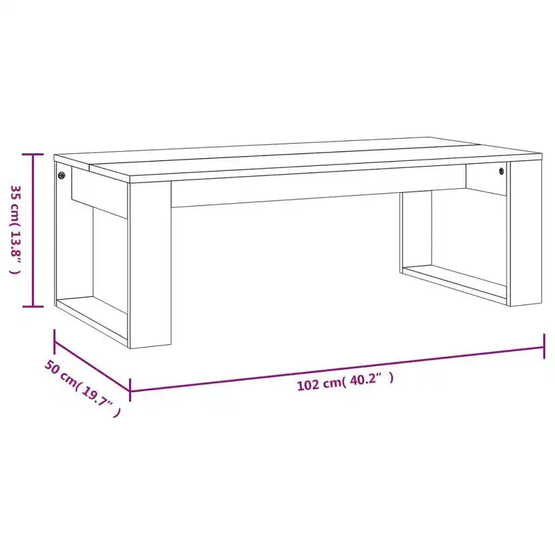 Tavolino da Salotto Moderno Medio in Legno Composito Bianco
