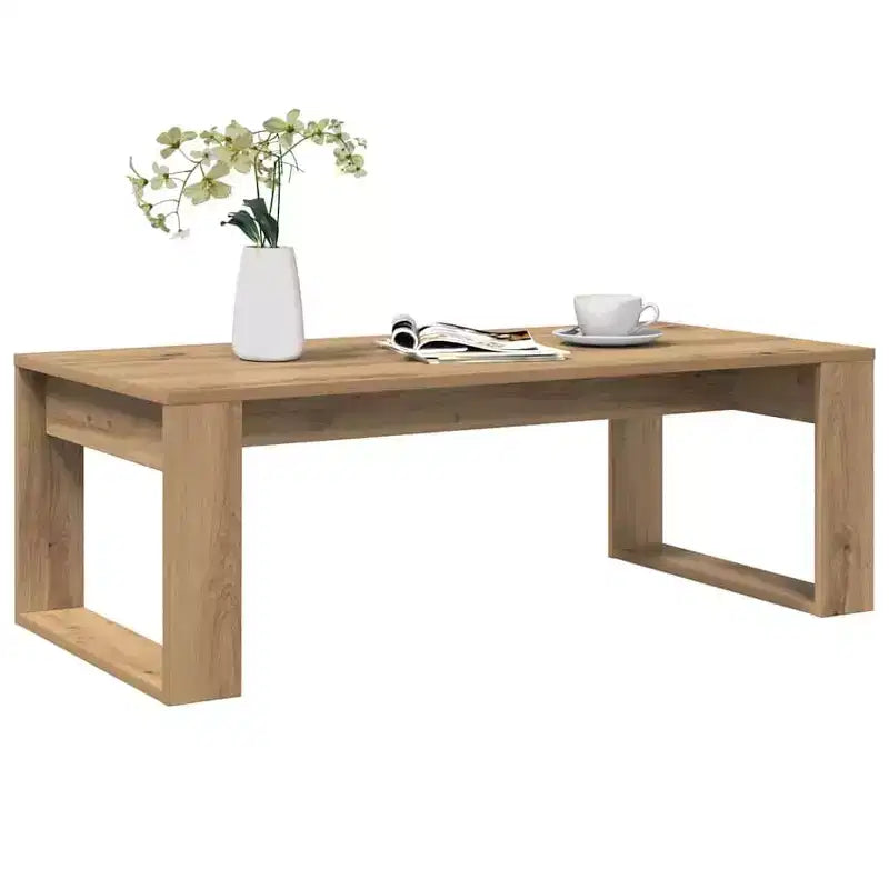 Tavolino da Salotto Moderno Medio in Legno Composito Bianco