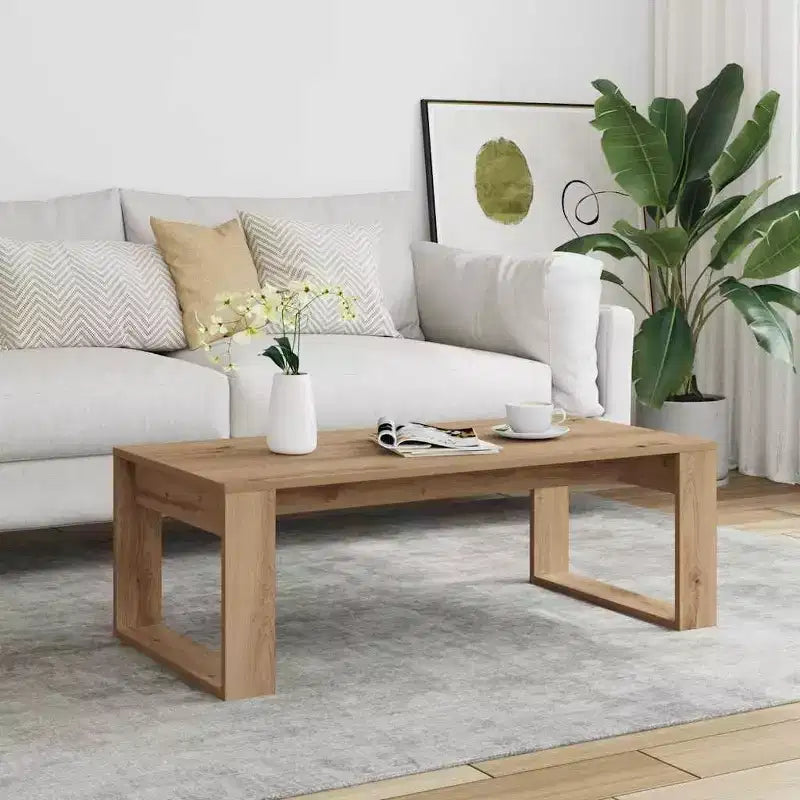 Tavolino da Salotto Moderno Medio in Legno Composito Bianco