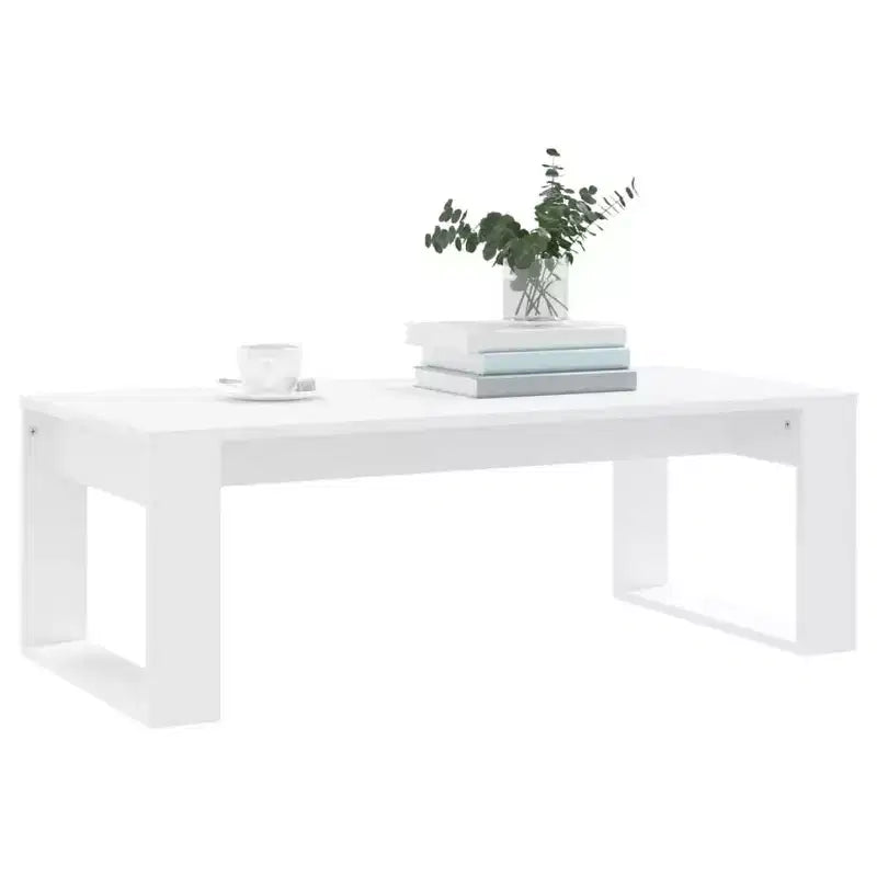 Tavolino da Salotto Moderno Medio in Legno Composito Bianco