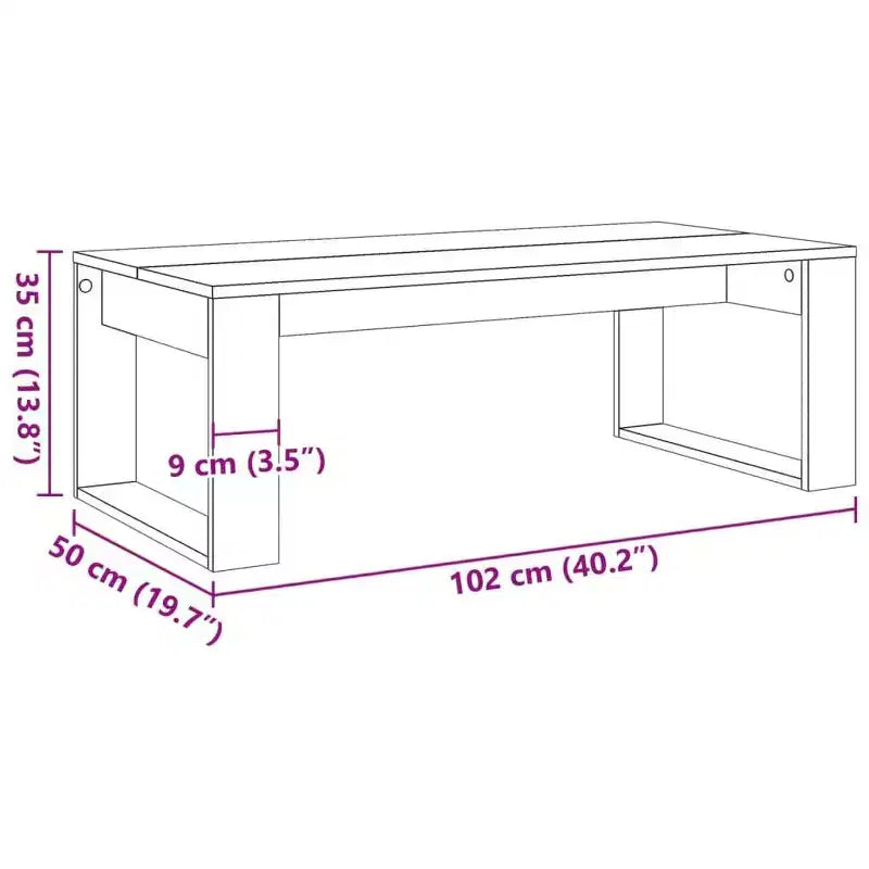 Tavolino da Salotto Moderno Medio in Legno Composito Bianco