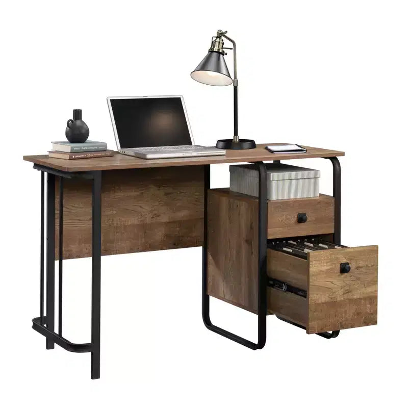 Scrivania industriale in legno Arden con struttura in metallo