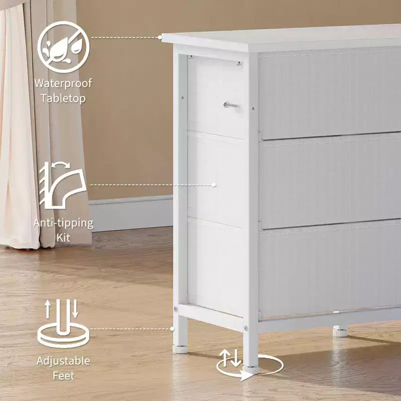 Mobile porta TV per TV da 65, 70, 75 pollici, Cassettiera lunga a 10 cassetti, Mobile TV per centro di intrattenimento da 63 pollici con cassetti per riporre oggetti