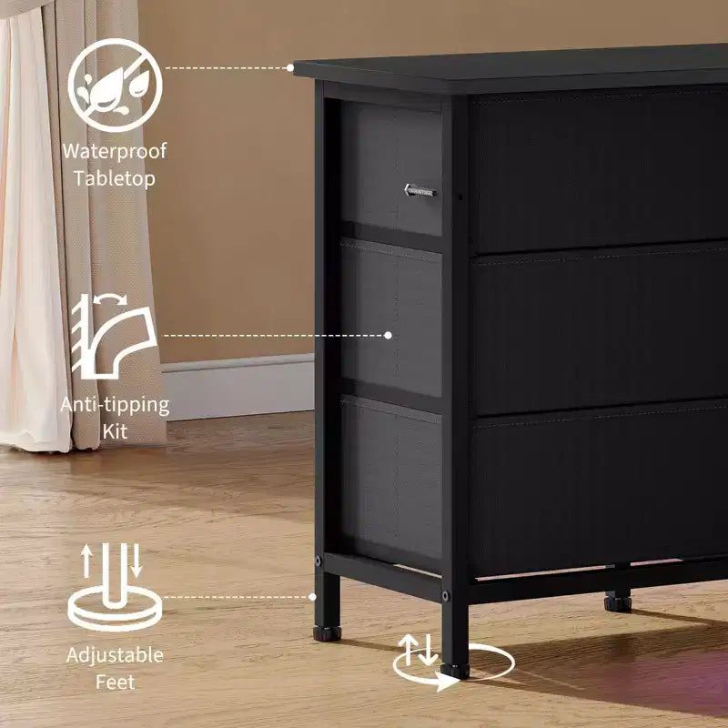 Mobile porta TV per TV da 65, 70, 75 pollici, Cassettiera lunga a 10 cassetti, Mobile TV per centro di intrattenimento da 63 pollici con cassetti per riporre oggetti