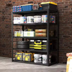 Scaffalature metalliche resistenti a 5 ripiani, 183 cm di altezza - 907 kg totali, 120 x 60 cm (L x P) extra spaziose e regolabili, per garage/cucina/palestra/magazzino