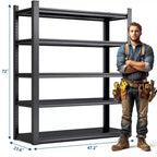 Scaffalature metalliche resistenti a 5 ripiani, 183 cm di altezza - 907 kg totali, 120 x 60 cm (L x P) extra spaziose e regolabili, per garage/cucina/palestra/magazzino