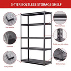 Scaffalature metalliche resistenti a 5 ripiani, 183 cm di altezza - 907 kg totali, 120 x 60 cm (L x P) extra spaziose e regolabili, per garage/cucina/palestra/magazzino