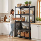 Scaffalature metalliche resistenti a 5 ripiani, 183 cm di altezza - 907 kg totali, 120 x 60 cm (L x P) extra spaziose e regolabili, per garage/cucina/palestra/magazzino