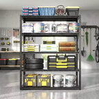 Scaffalature metalliche resistenti a 5 ripiani, 183 cm di altezza - 907 kg totali, 120 x 60 cm (L x P) extra spaziose e regolabili, per garage/cucina/palestra/magazzino