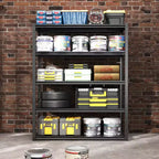 Scaffalature metalliche resistenti a 5 ripiani, 183 cm di altezza - 907 kg totali, 120 x 60 cm (L x P) extra spaziose e regolabili, per garage/cucina/palestra/magazzino