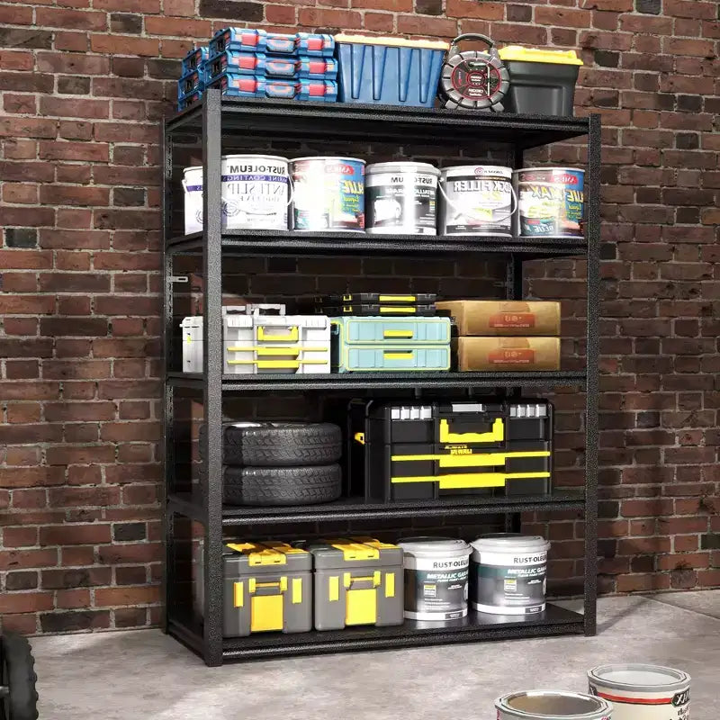 Scaffalature metalliche resistenti a 5 ripiani, 183 cm di altezza - 907 kg totali, 120 x 60 cm (L x P) extra spaziose e regolabili, per garage/cucina/palestra/magazzino