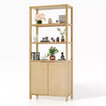 Oak 2-Door 6-Shelf Display Cabinet