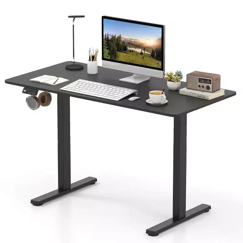 Scrivania Elettrica Regolabile 48" x 24" con Display LED e 2 Memorie di Altezza per Casa
