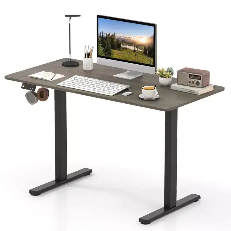 Scrivania Elettrica Regolabile 48" x 24" con Display LED e 2 Memorie di Altezza per Casa