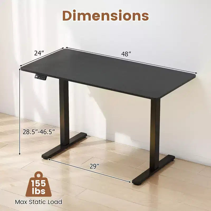 Scrivania Elettrica Regolabile 48" x 24" con Display LED e 2 Memorie di Altezza per Casa