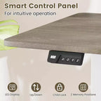 Scrivania Elettrica Regolabile 48" x 24" con Display LED e 2 Memorie di Altezza per Casa