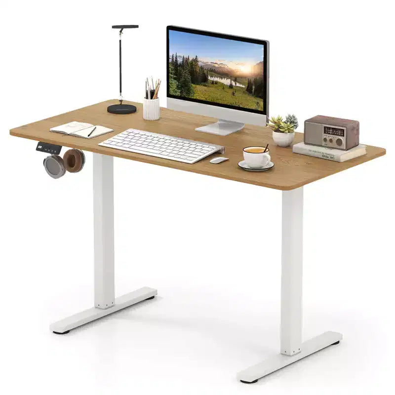 Scrivania Elettrica Regolabile 48" x 24" con Display LED e 2 Memorie di Altezza per Casa