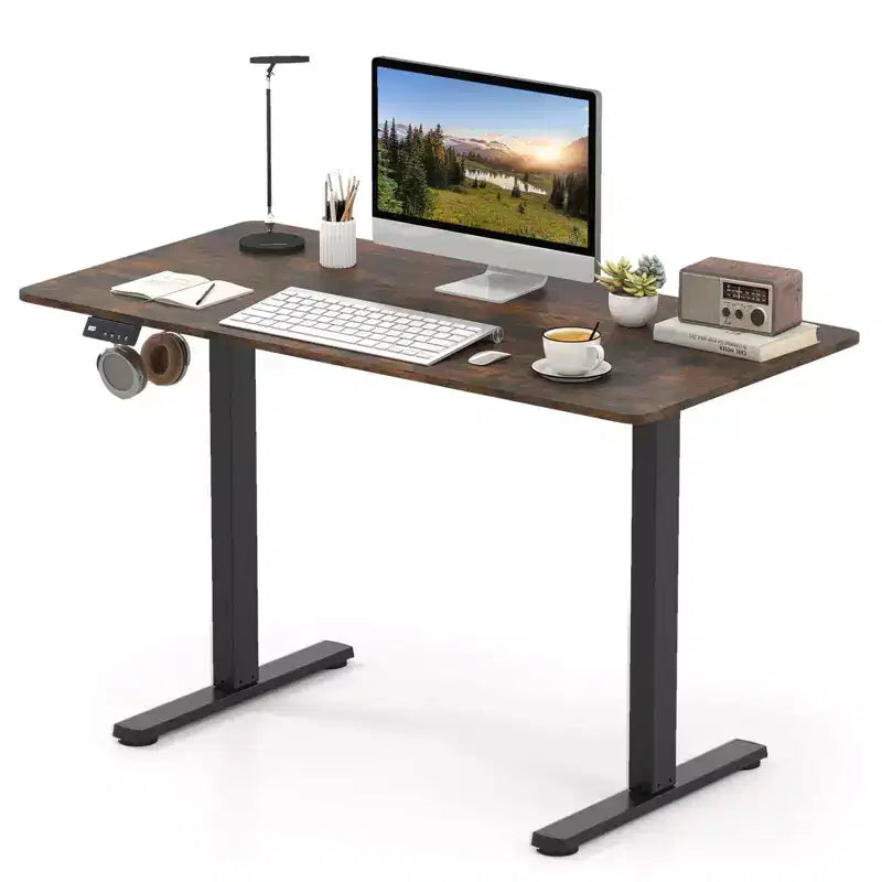Scrivania Elettrica Regolabile 48" x 24" con Display LED e 2 Memorie di Altezza per Casa
