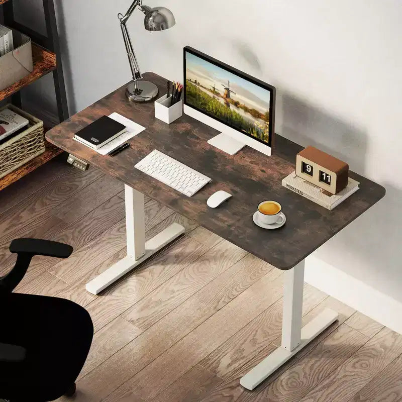 Scrivania Elettrica Regolabile 48" x 24" con Display LED e 2 Memorie di Altezza per Casa