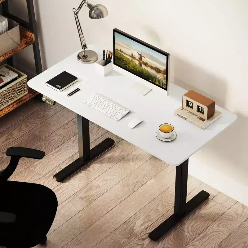 Scrivania Elettrica Regolabile 48" x 24" con Display LED e 2 Memorie di Altezza per Casa