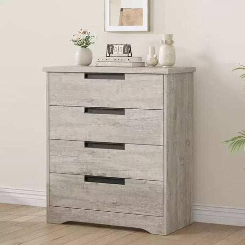 4 Drawer Dresser, Chest of Drawers for Bedroom, Wooden Dresser Organizer with Embedded Handles Design for Living Room, Hallway
