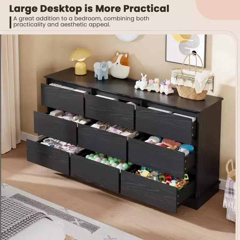 Cassettiera per Camera da Letto, Comodino con Cassetti in Legno, Mobile TV con Due Cassetti, Organizzatore per Vestiti per Armadio, Corridoio, Camera da Letto,