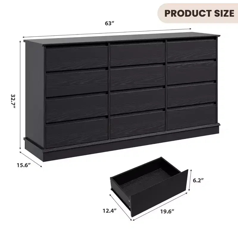 Cassettiera per Camera da Letto, Comodino con Cassetti in Legno, Mobile TV con Due Cassetti, Organizzatore per Vestiti per Armadio, Corridoio, Camera da Letto,