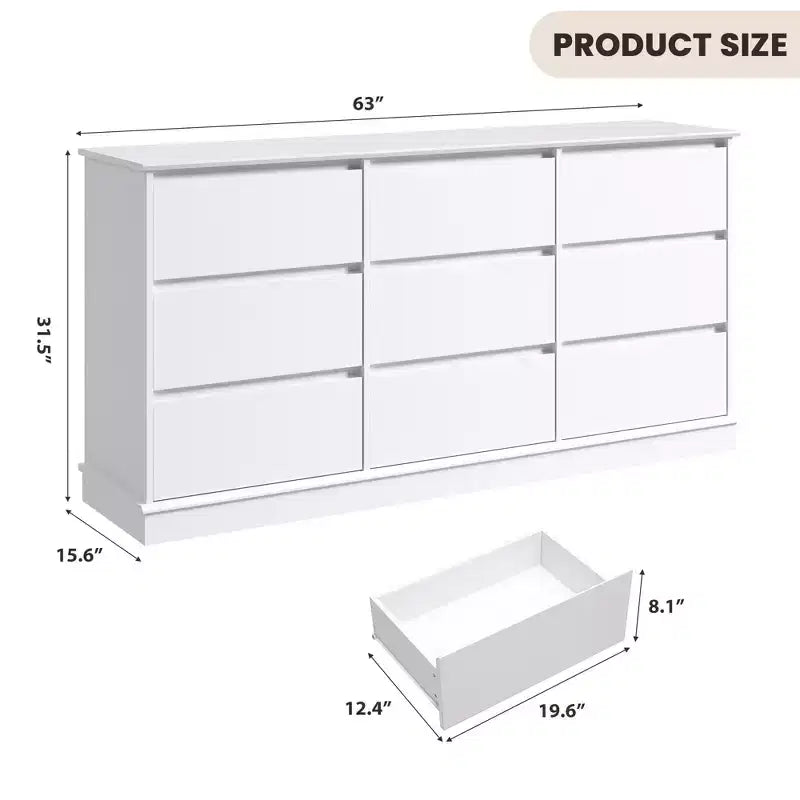 Cassettiera per Camera da Letto, Comodino con Cassetti in Legno, Mobile TV con Due Cassetti, Organizzatore per Vestiti per Armadio, Corridoio, Camera da Letto,