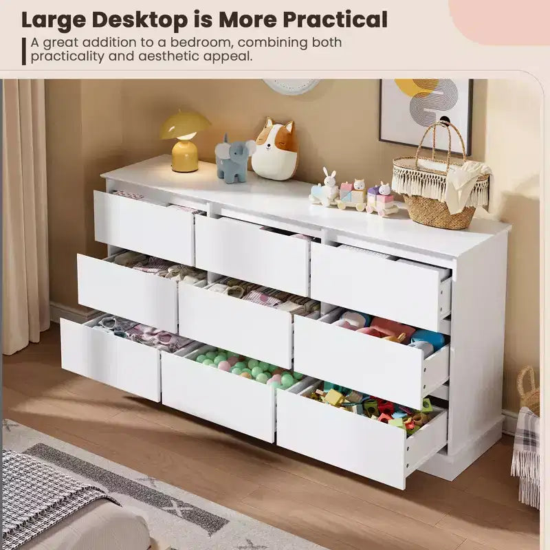 Cassettiera per Camera da Letto, Comodino con Cassetti in Legno, Mobile TV con Due Cassetti, Organizzatore per Vestiti per Armadio, Corridoio, Camera da Letto,