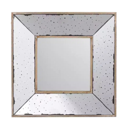 Specchio da parete quadrato in argento anticato 30 x 30 cm